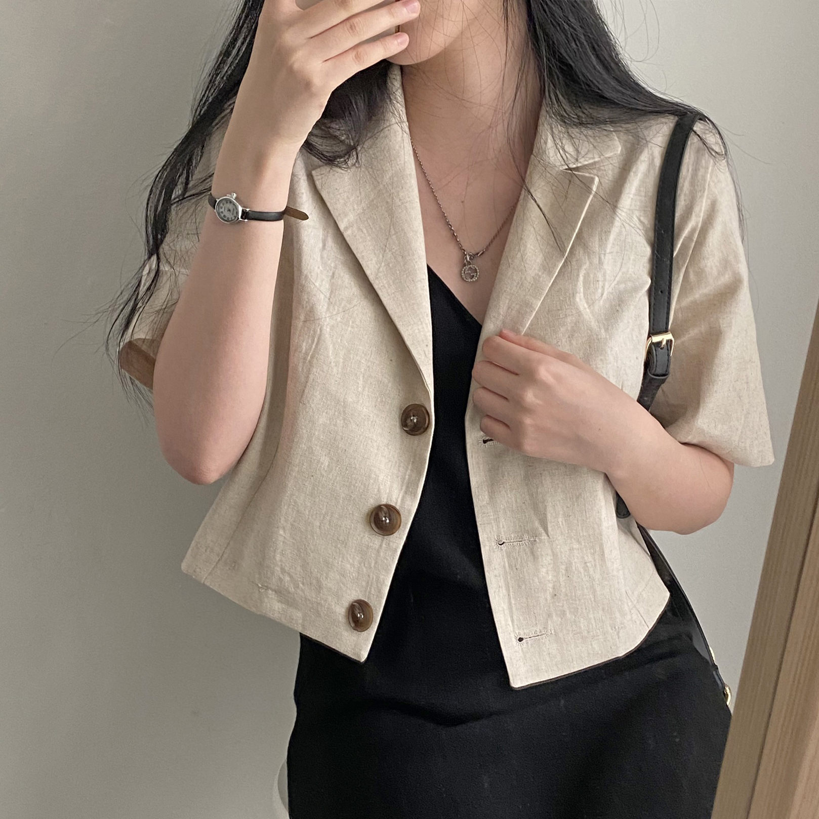 ブルベ服　ショート丈ジャケット上品羽織り（ブルベ夏向け・ブルベ冬向け）