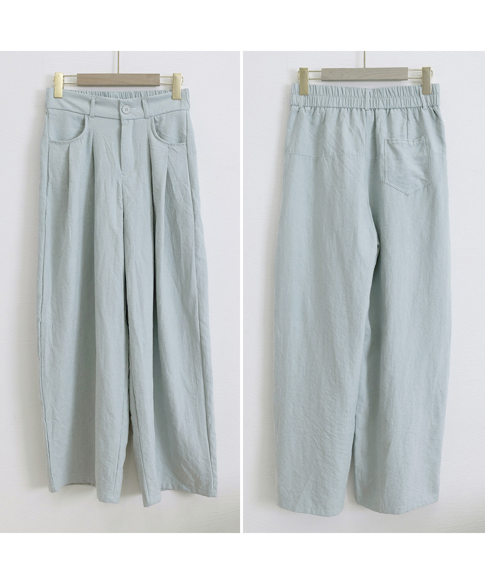 パンツ　タック入りハイウエストワイドパンツ 美脚効果（ブルベ夏向け・ブルベ冬向け）