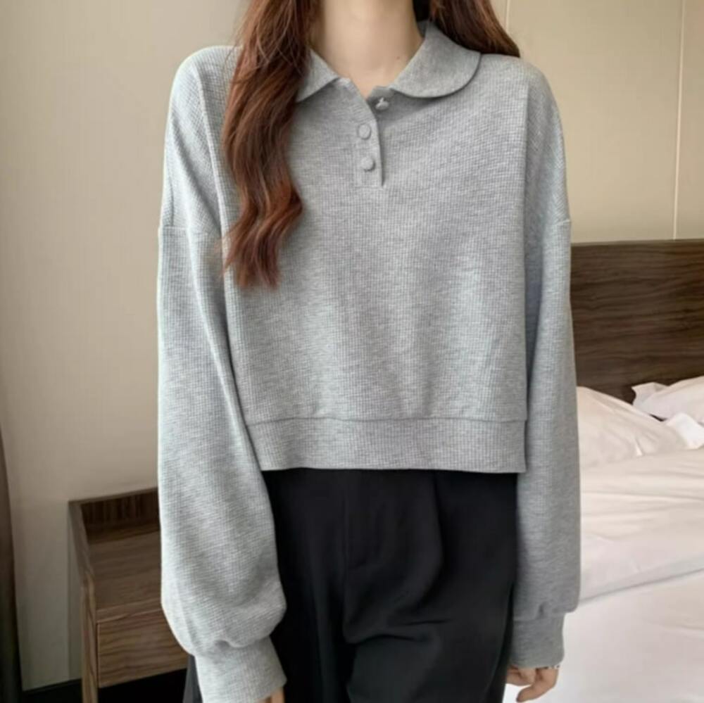 ブルベ夏服 襟付き シンプルスウェット