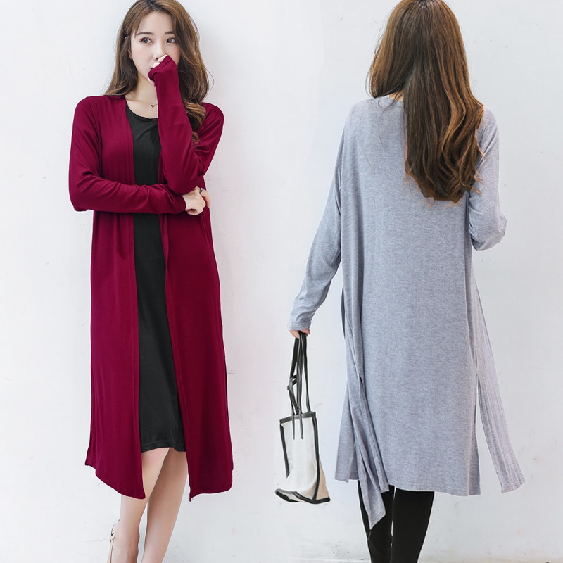 ブルベ夏/ブルベ冬服　上品なロング丈ニットカーディガン