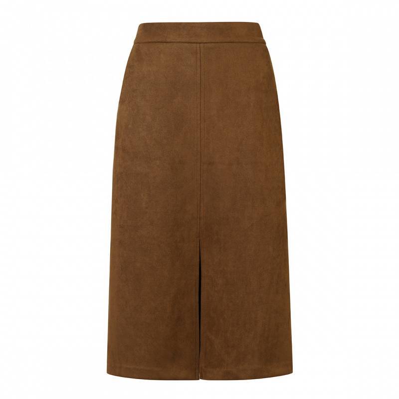 ブルベ冬服　上品スリット入りミディ丈タイトスカート