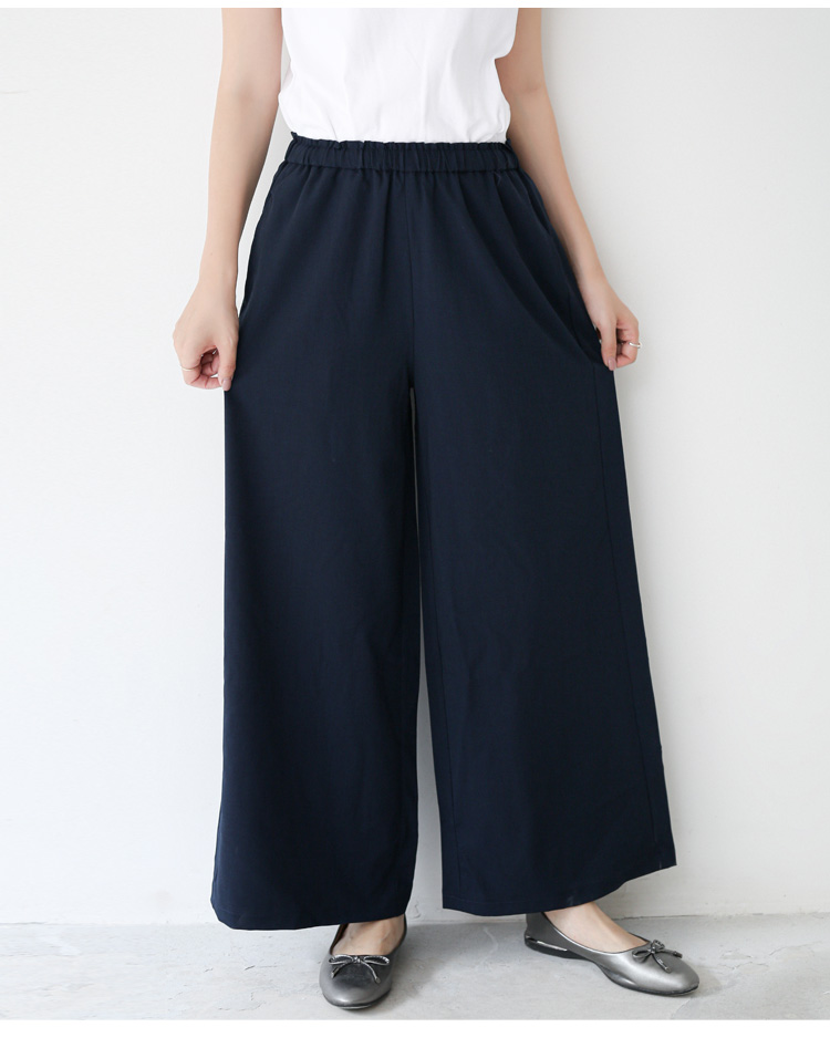 パンツ　ゆったり快適ウエストゴムワイドパンツ（イエベ春向け・イエベ秋向け）