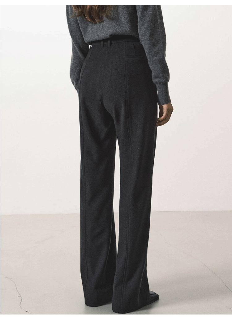 ブルベ冬服　上品な大人の直線美ハイウエストワイドパンツ