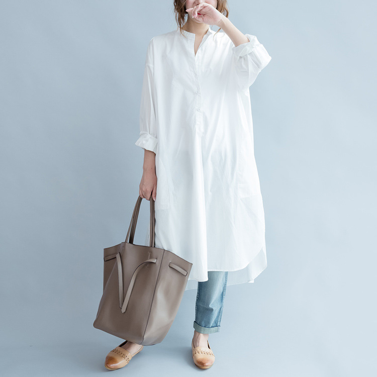 ブルベ服　清楚感溢れる白シャツワンピース（ブルベ夏向け・ブルベ冬向け）