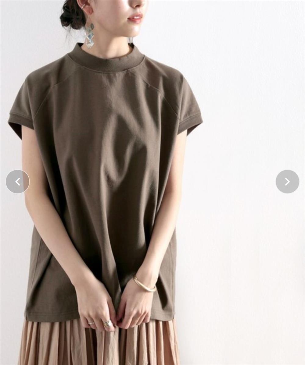 Tシャツ　洗練モックネックラグランスリーブ（ブルベ夏・ブルベ冬）