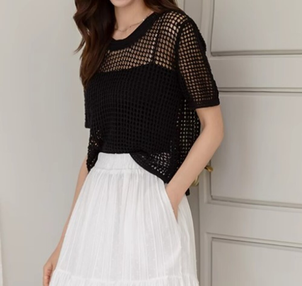 ブルベ冬服 メッシュニットトップス