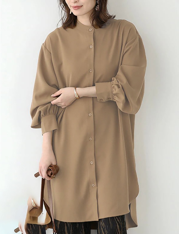 シャツ　ロング丈ボリュームシャツ（イエベ春向け・イエベ秋向け）