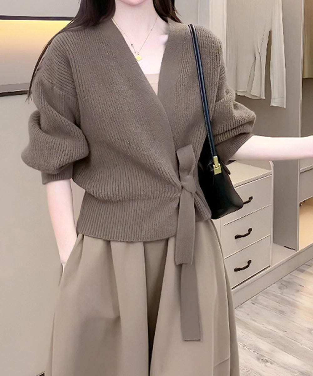 ブルベ服　韓国風カシュクールニット・カーディガン レディース（ブルベ夏向け・ブルベ冬向け）