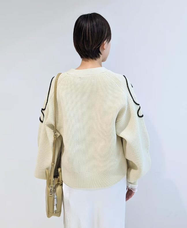 ブルベ服　リボン刺繍カーディガン （ブルベ夏向け・ブルベ冬向け）