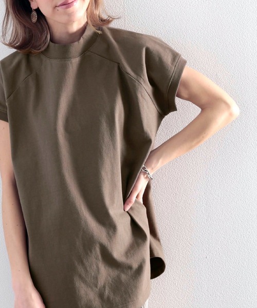 Tシャツ　洗練モックネックラグランスリーブ（ブルベ夏・ブルベ冬）
