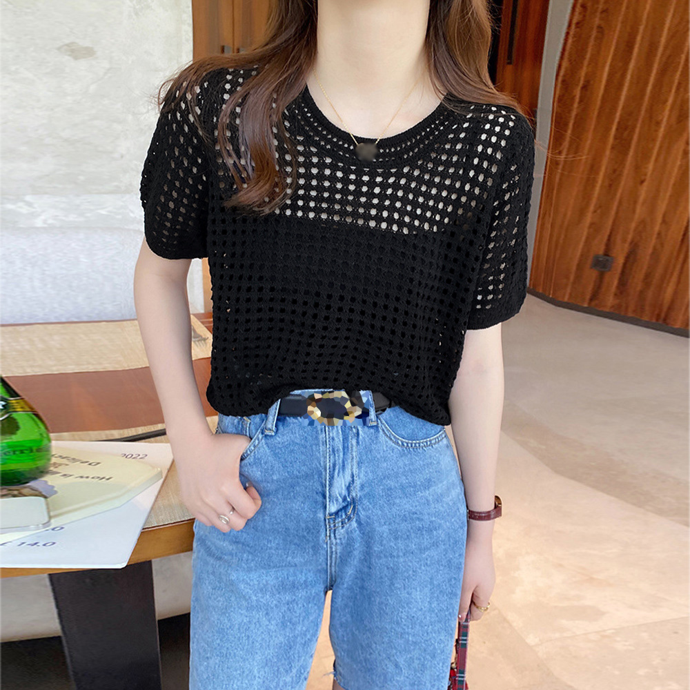 Tシャツ 透かし編みサマーニット レディースTシャツ（ブルベ夏向け・ブルベ冬向け）