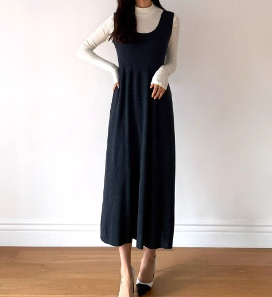 ブルベ冬服 ノースリーブロングワンピース