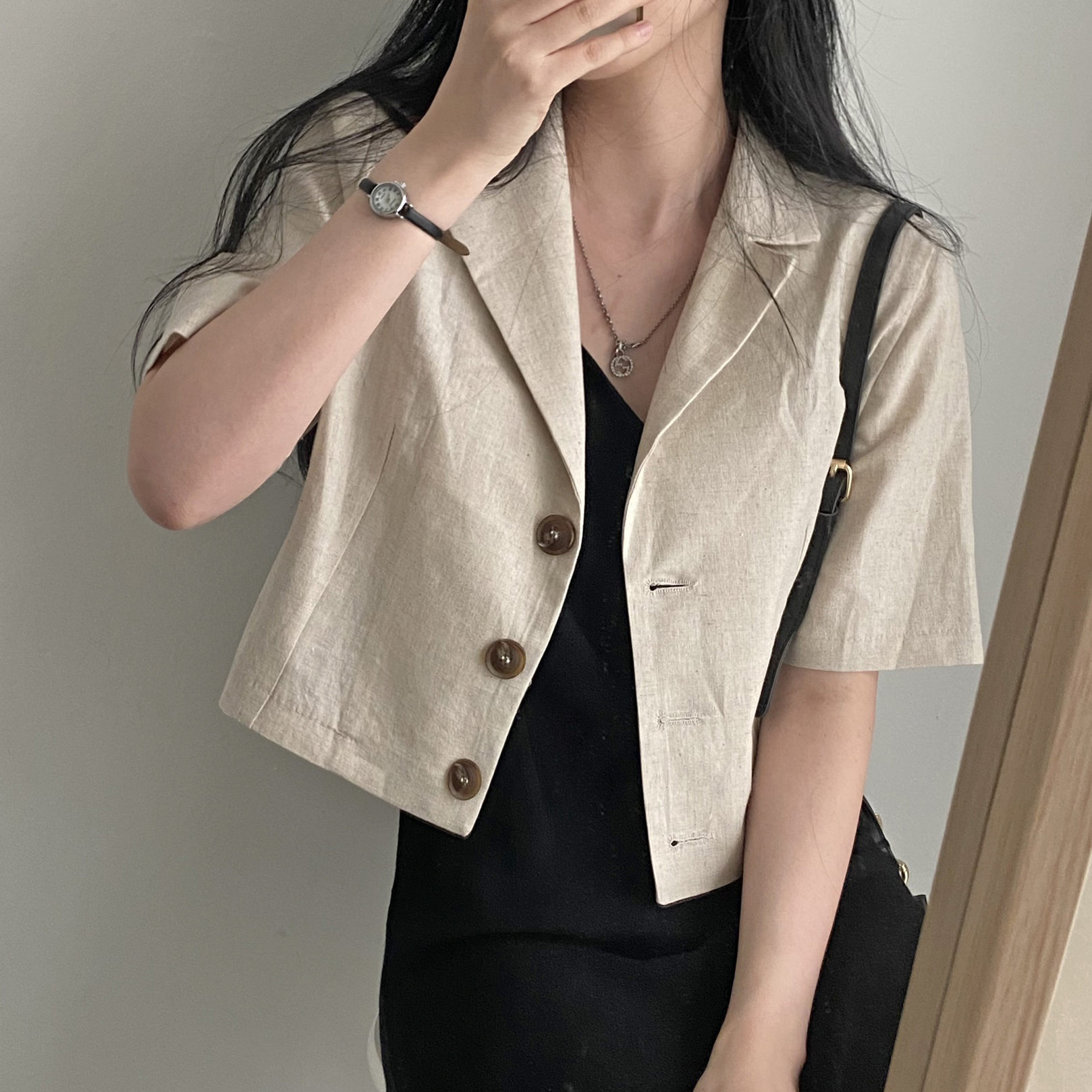 ブルベ服　ショート丈ジャケット上品羽織り（ブルベ夏向け・ブルベ冬向け）