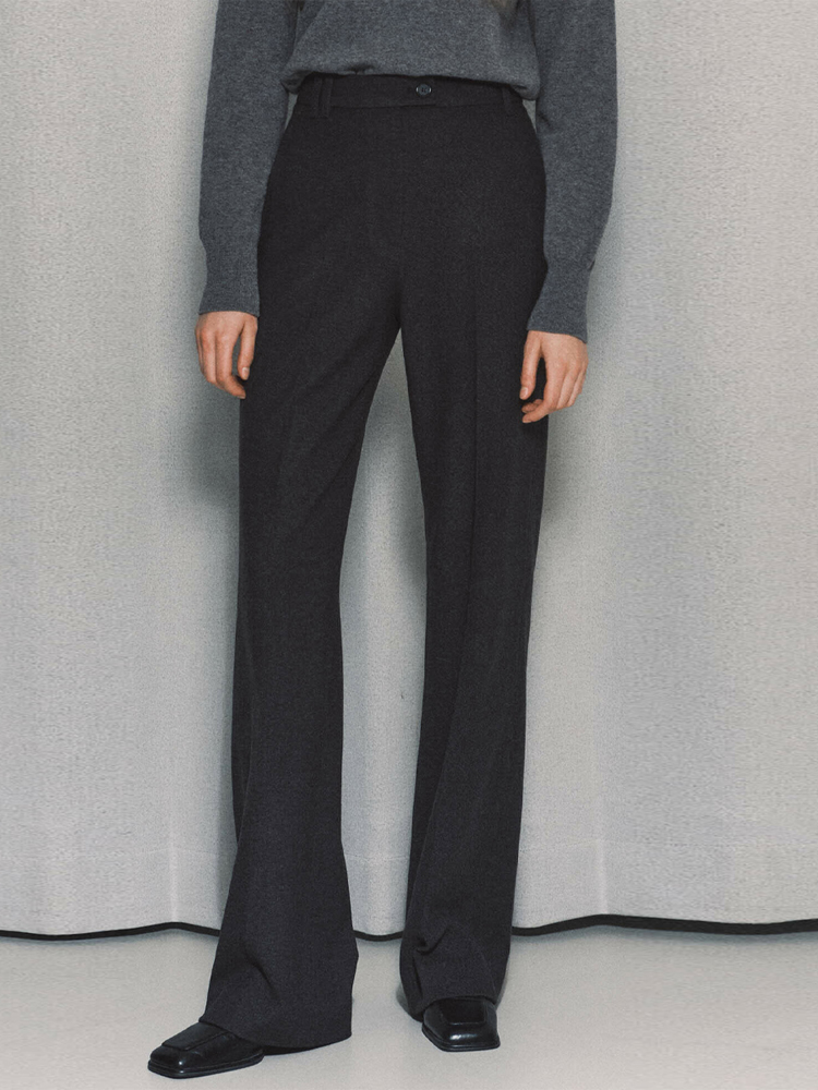 ブルベ冬服　上品な大人の直線美ハイウエストワイドパンツ