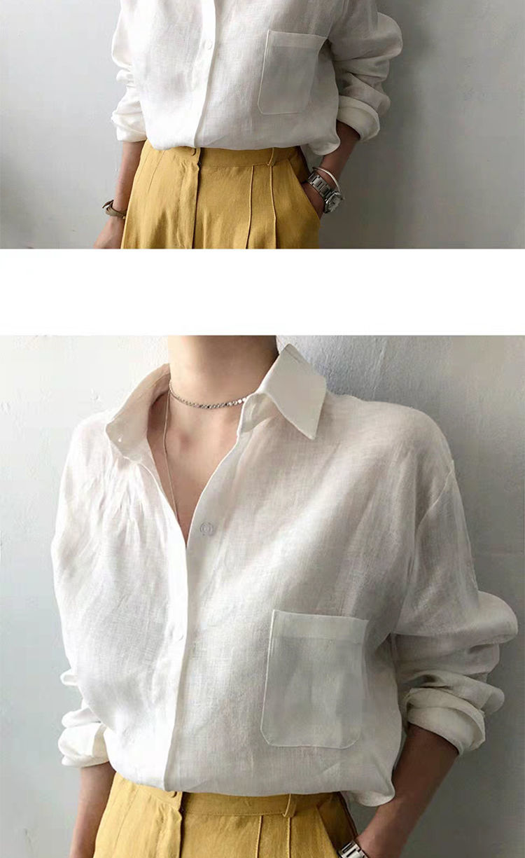 シャツ　上質リネン風合いシャツ（ブルベ夏向け・ブルベ冬向け）