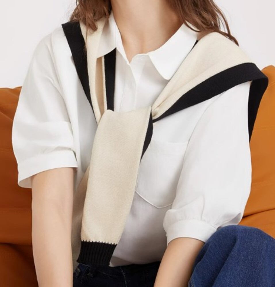 ブルベ夏/ブルベ冬服 上品 ニットショール ケープ 羽織り 冷房対策