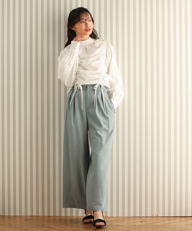 ブラウス　優美シャーリングハイネックブラウス（ブルベ夏向け・ブルベ冬向け）
