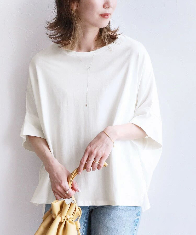 Tシャツ　ゆったりシルエット五分袖カットソー（ブルベ夏向け・ブルベ冬向け）