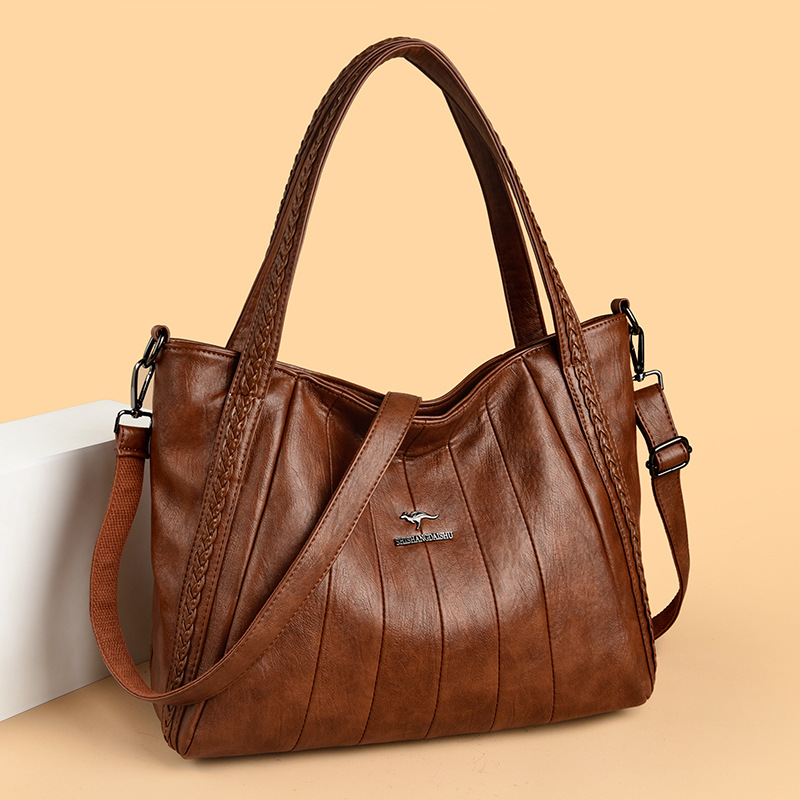 ブルベ夏/ブルベ冬バッグ　 縦ラインステッチ付き二通り使いトートバッグ