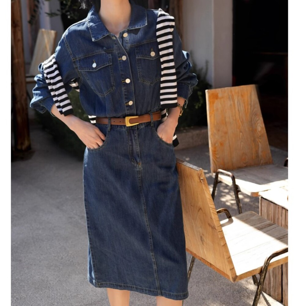 ブルベ冬服 クラシックデニムワンピース