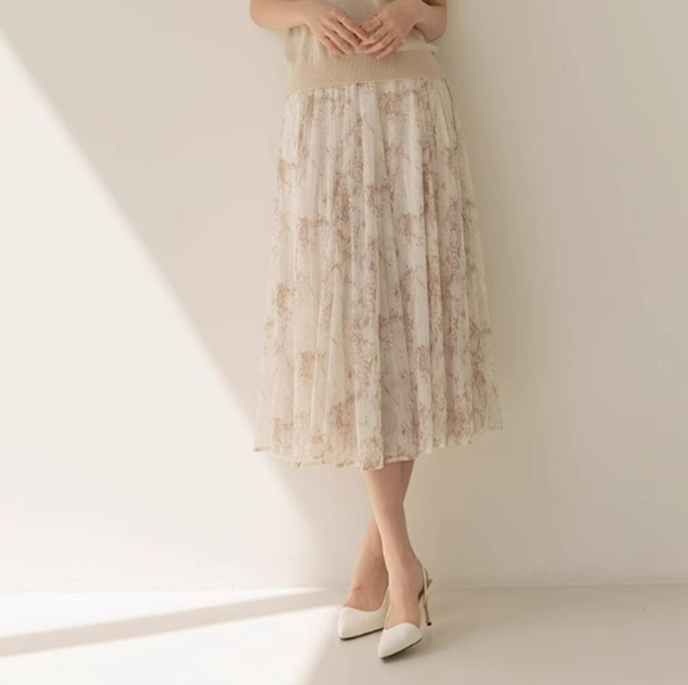 ブルベ夏服 チュールアートフラワースカート