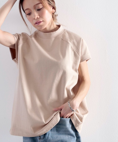 Tシャツ　洗練モックネックラグランスリーブ（ブルベ夏・ブルベ冬）