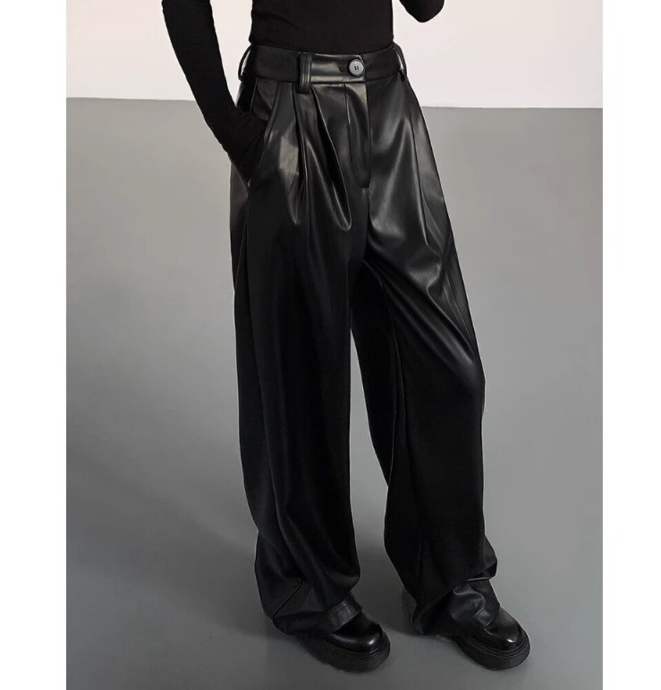 ブルベ冬服 レザー ハイウエストパンツ