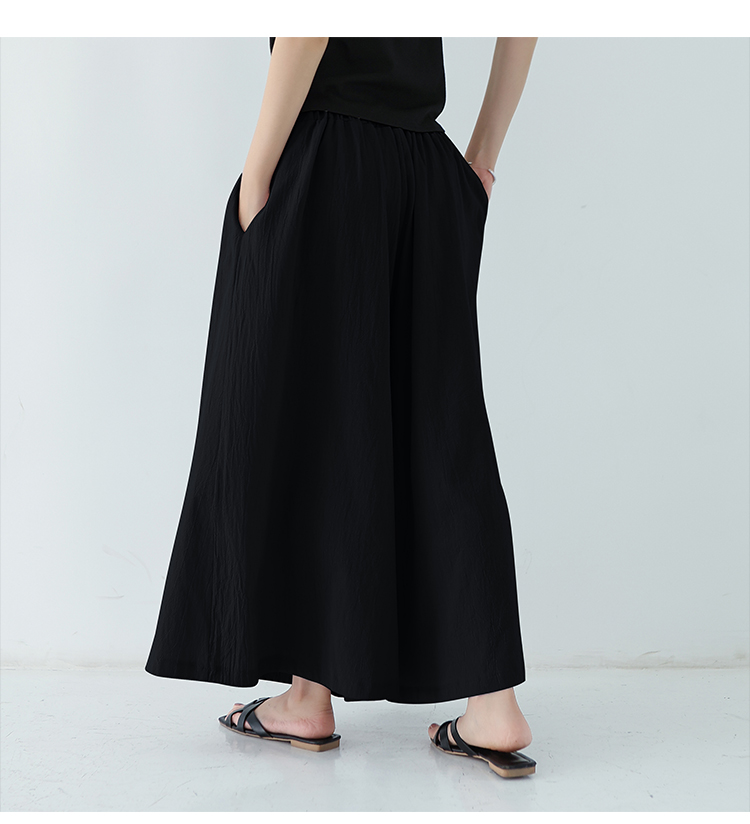 パンツ　ゆったり優雅な麻混フレアパンツ（ブルベ夏向け・ブルベ冬向け）