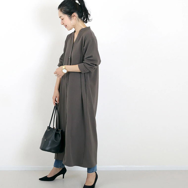 ワンピース　洗練ロングシャツニットワンピース（イエベ春向け・イエベ秋向け）