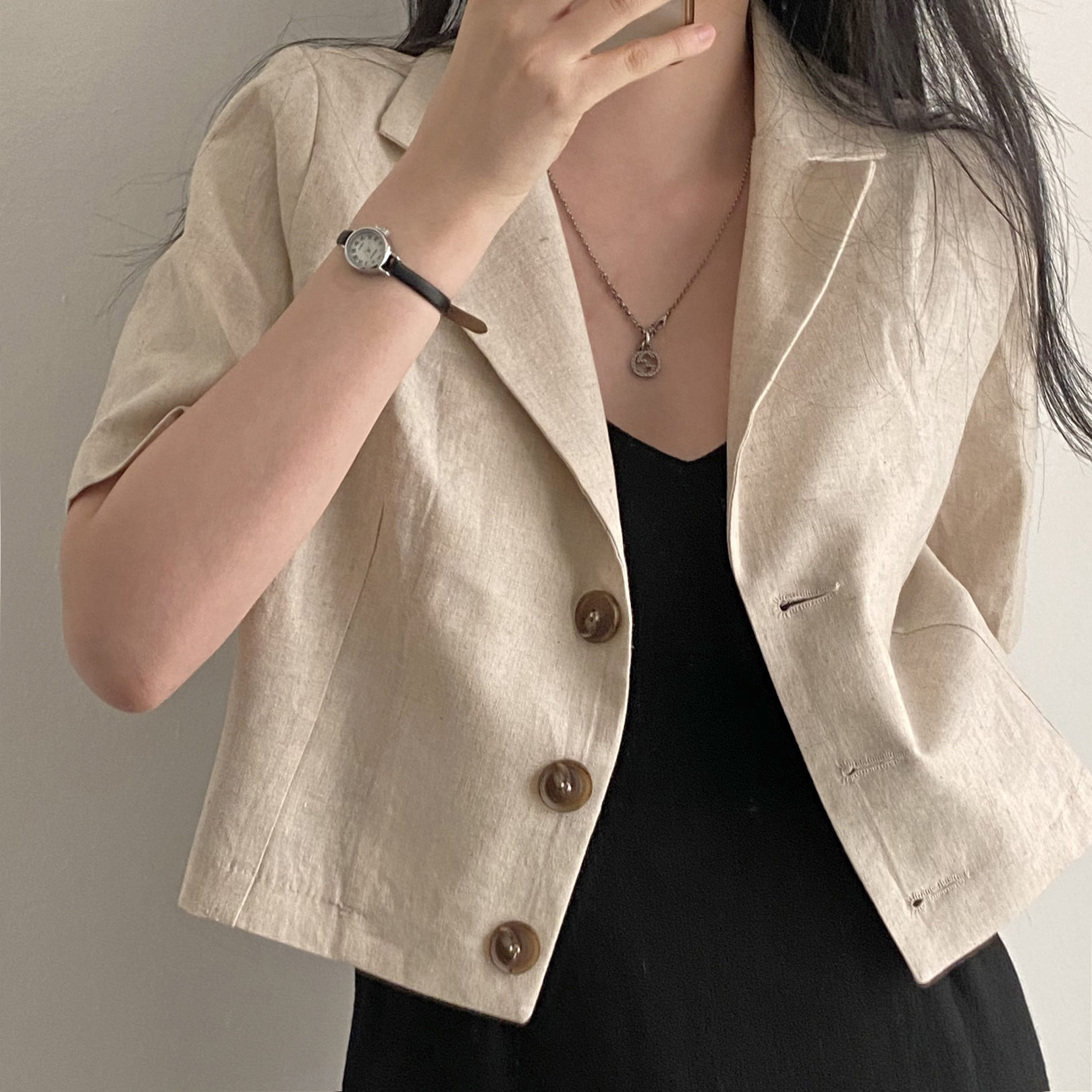 ブルベ服　ショート丈ジャケット上品羽織り（ブルベ夏向け・ブルベ冬向け）