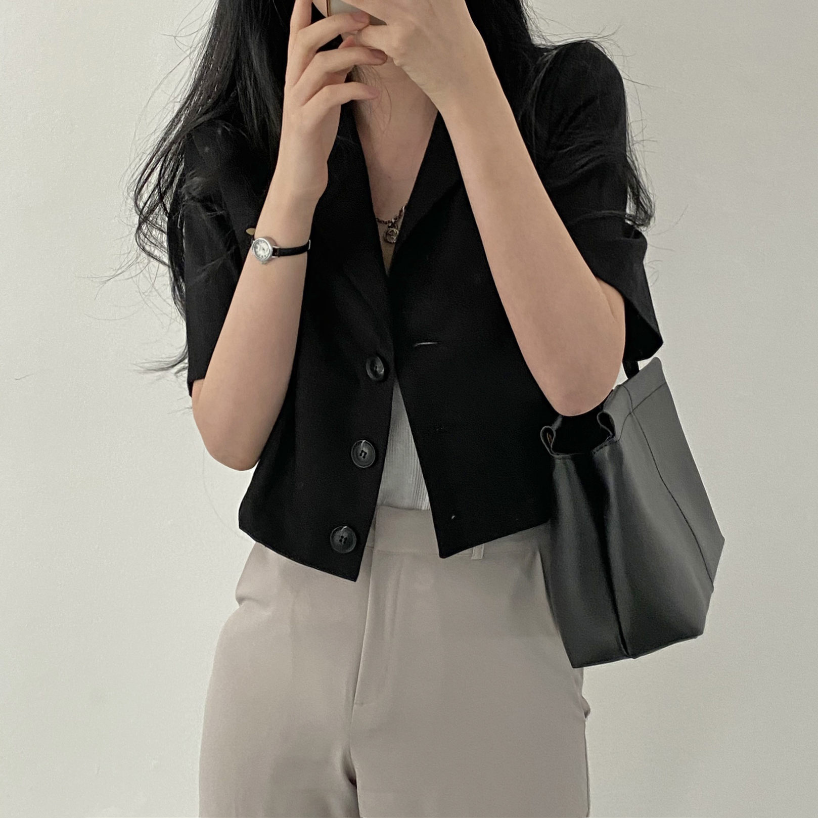 ブルベ服　ショート丈ジャケット上品羽織り（ブルベ夏向け・ブルベ冬向け）