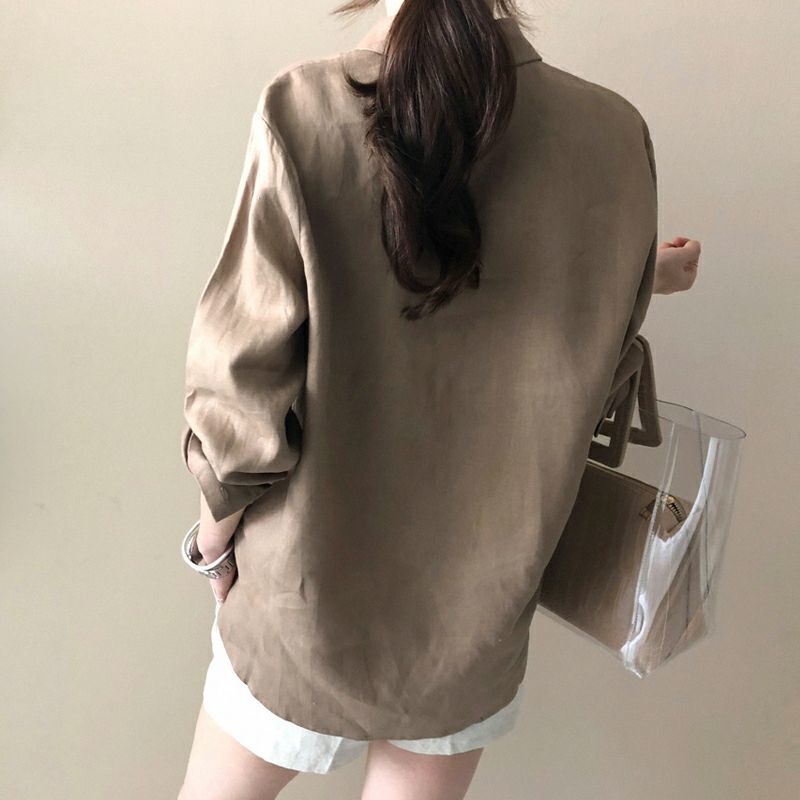 シャツ　上質リネン風合いシャツ（ブルベ夏向け・ブルベ冬向け）