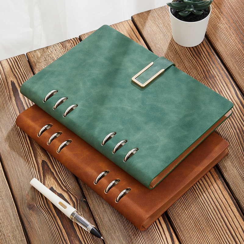 ブックカバー 金属リング綴じ手帳型ブックカバー