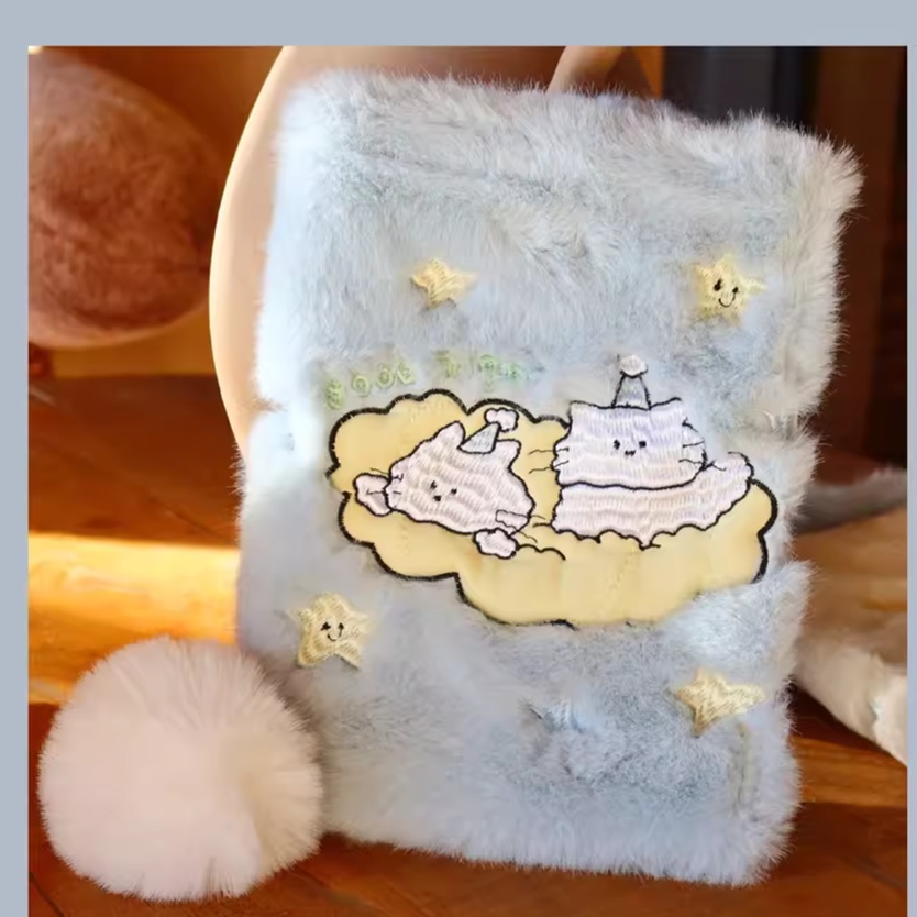 もふもふ雲の上の猫ちゃんブックカバー 【雲の上に乗っかるかわうさぎ】
