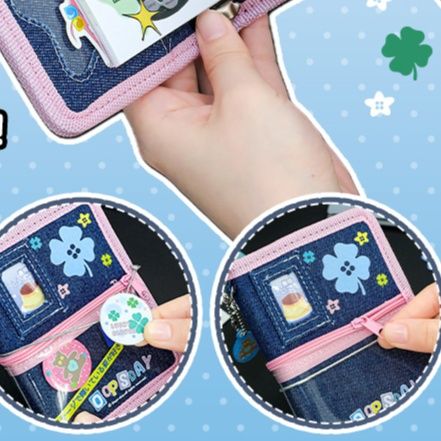 ブックカバー デニム素材の手帳型ブックカバー