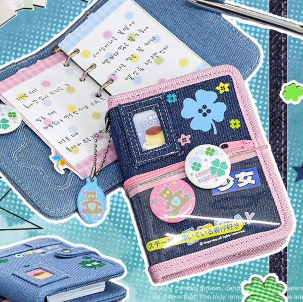ブックカバー デニム素材の手帳型ブックカバー