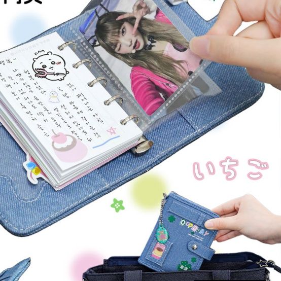 ブックカバー デニム素材の手帳型ブックカバー