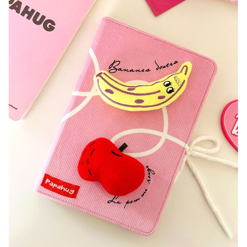 ブックカバー フルーツ刺繍の絵本ブックカバー