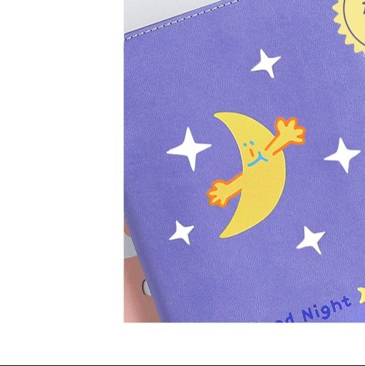 ブックカバー おやすみ月とにこにこ雲の布