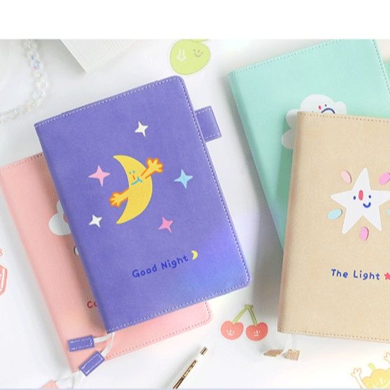 ブックカバー おやすみ月とにこにこ雲の布