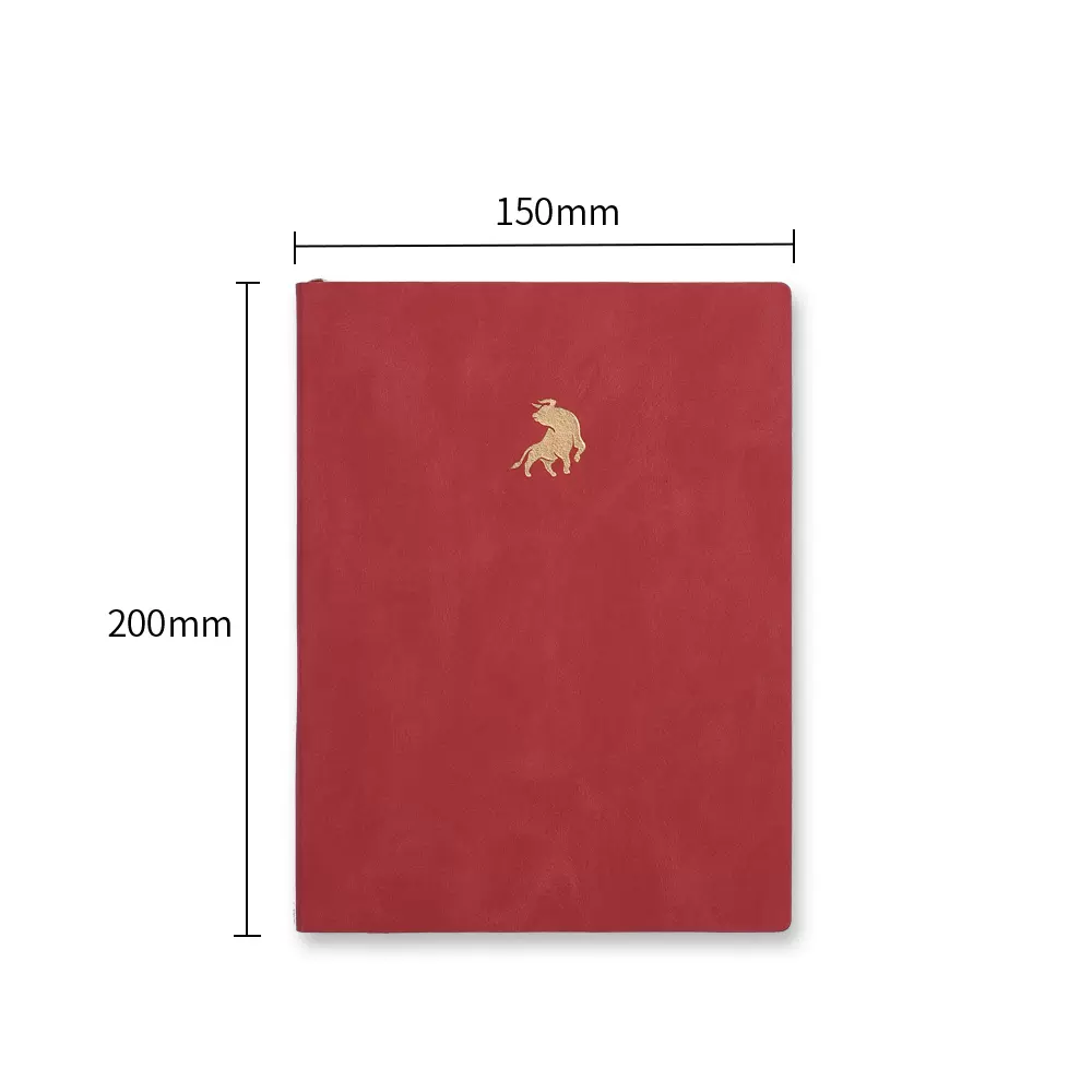 ブックカバー 動物刺繍入り A5【レッドの闘牛】