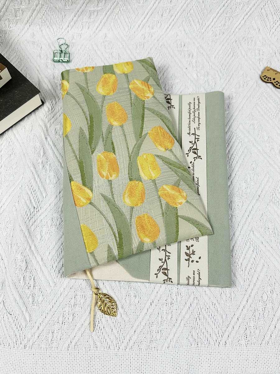 ブックカバー 花園の彩り 文庫革カバー