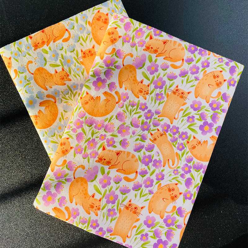 ブックカバー 猫と花畑の物語