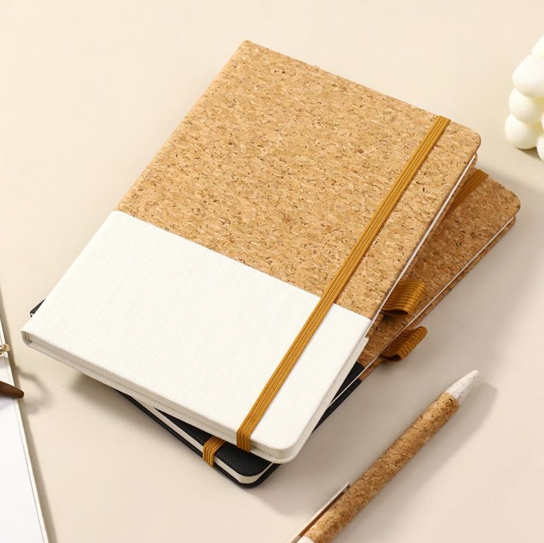 ブックカバー 天然木軟木と布地の切り替えブックカバー