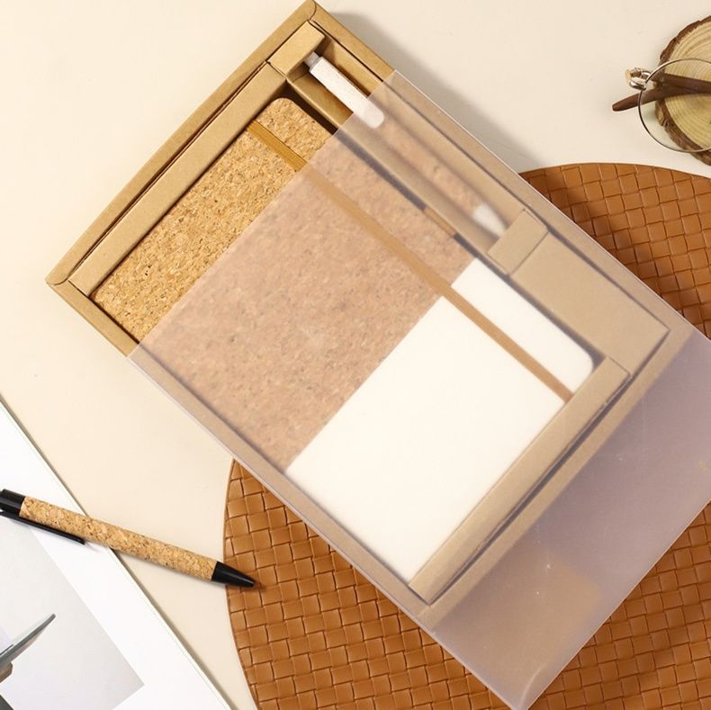 ブックカバー 天然木軟木と布地の切り替えブックカバー