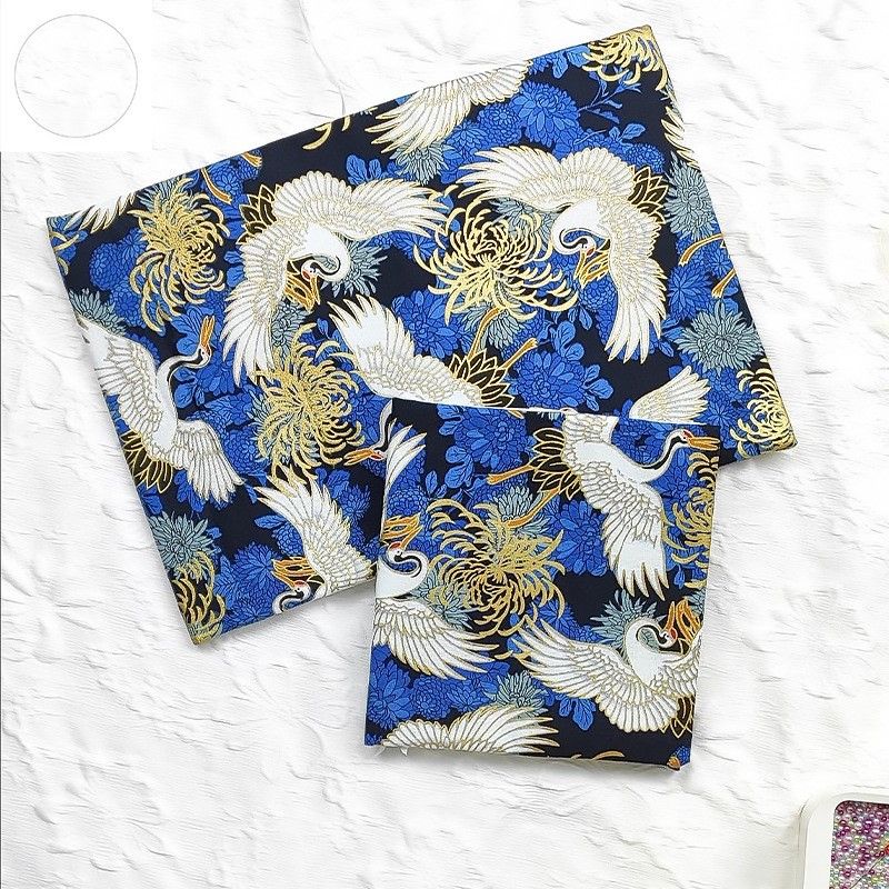 ブックカバー布製鶴と菊の和柄