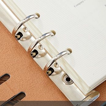 ブックカバー 金属リング綴じ手帳型ブックカバー