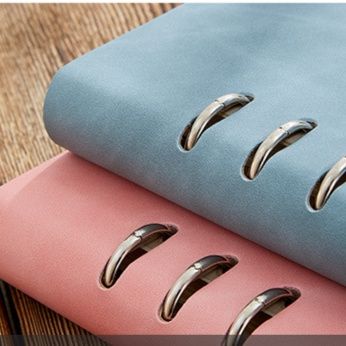 ブックカバー 金属リング綴じ手帳型ブックカバー
