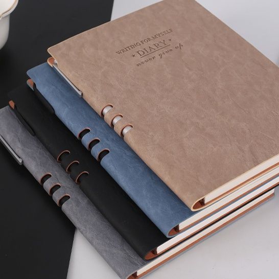 ブックカバー 高級スエード調リング綴じ式ブックカバー