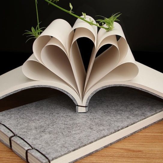 ブックカバー 植物装飾手工紙製カバー